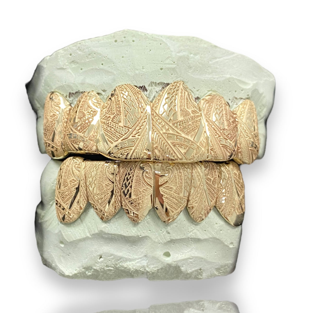Custom 12 Piece Tribal Gold Grillz Silver, 10k Gold, or 14k Gold