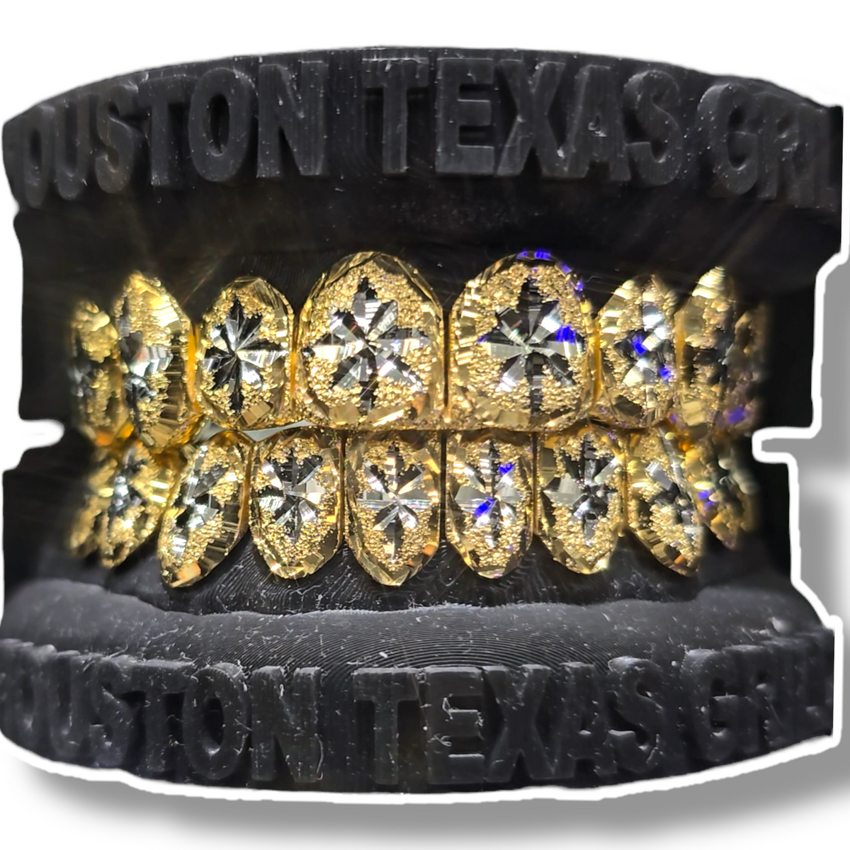 Exclusive Custom Fit Full SnowFlake Teeth Grillz With Perm Cut