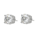 VVS MOISSANITE DIAMOND STUD EARRINGS IN SILVER .925
