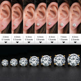 VVS MOISSANITE DIAMOND STUD EARRINGS IN SILVER .925