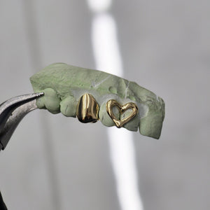 custom Solid Tooth with Heart on 2 teeth