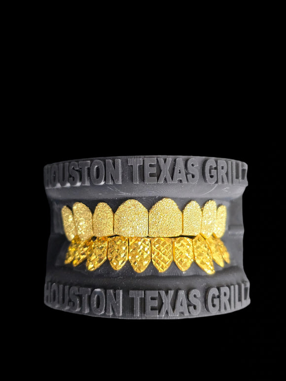 Custom Diamond Dust Grillz & Diamond Cut Grillz Combo 6Pc