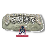 Custom 6pc Diamond Cut with Diamond Fangs & bar