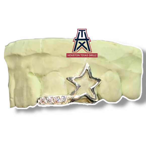 custom Star Open Face with Diamond Bar