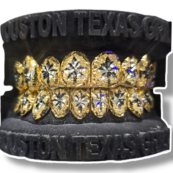 Exclusive Custom Fit Full SnowFlake Teeth Grillz With Perm Cut
