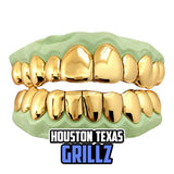 Custom 8 Top and 8 Bottom Yellow Gold Plated Grillz Spooktakular Deal