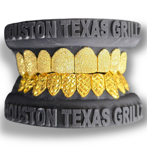 custom Diamond Dust 8pc Top & Diamond Cut 8pc bottom grillz