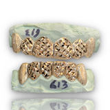 Custom Solid Diamond Dust & Diamond Cut Grillz