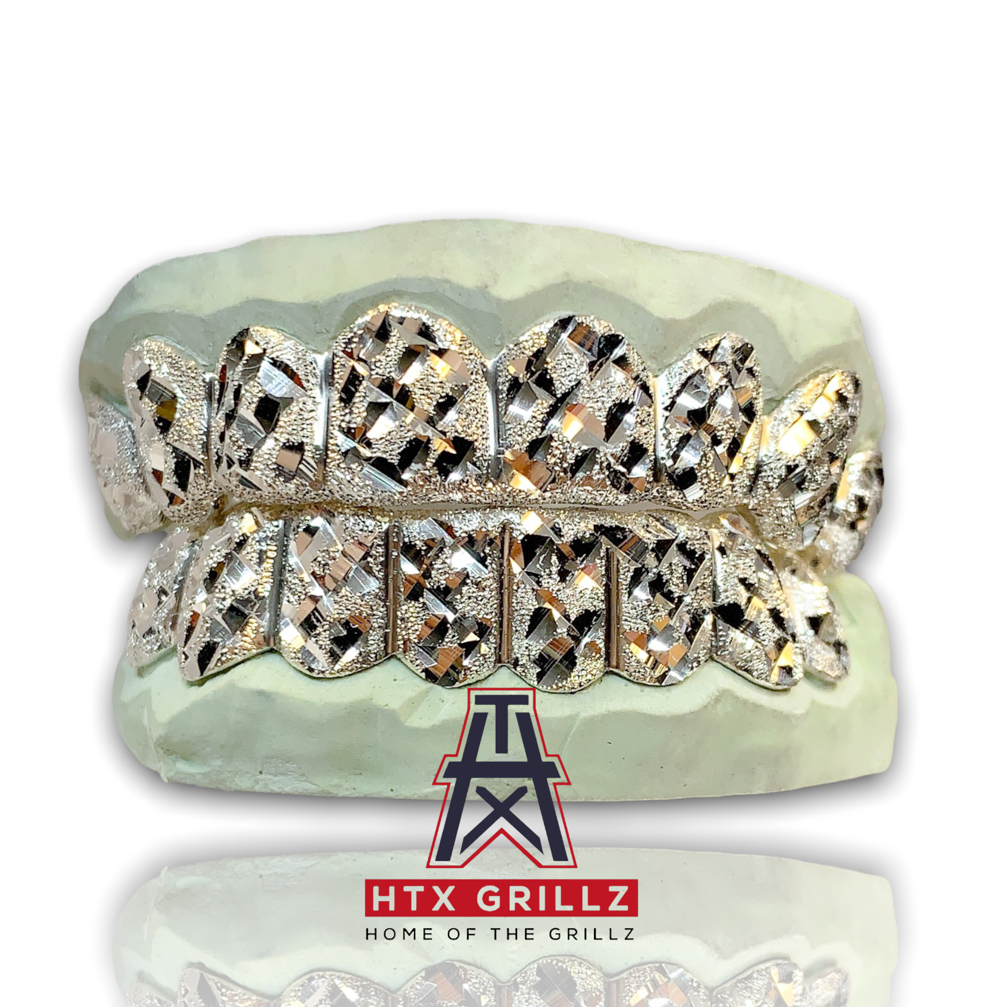 Custom 8 Piece Diamond Dust & Diamond Cut Slugz – Houston Texas Grillz