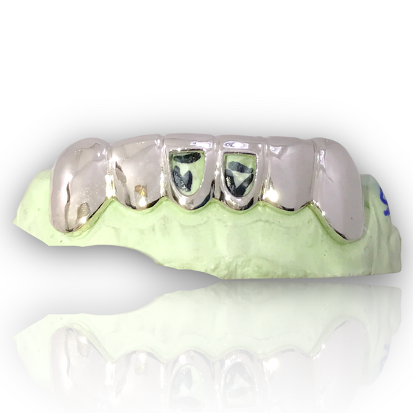 Custom Solid 6 Piece Middle Open Face Grillz
