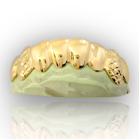 Custom 8 Teeth Solid With Diamond Cut Fangs